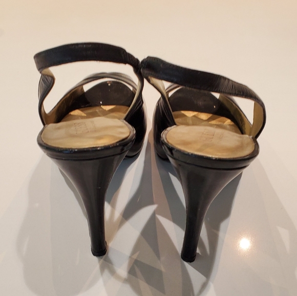 Guess by Marciano Black Leather Platform Slingback Heels - Picture 6 of 7